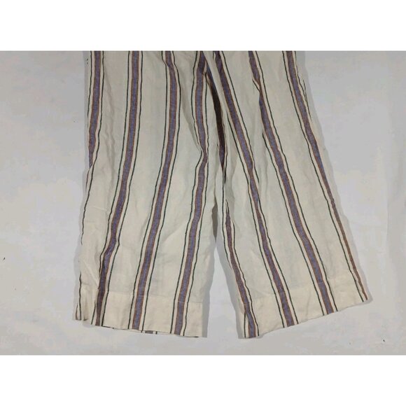 Ann Taylor Loft Beach 100% Linen Pull On Wide Leg Pants - Picture 8 of 8